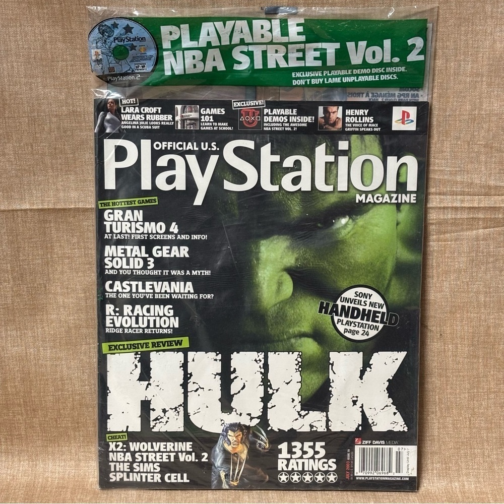 Vtg. Official PlayStation Magazine Issue 70 July 2003- includes Game trial Disc